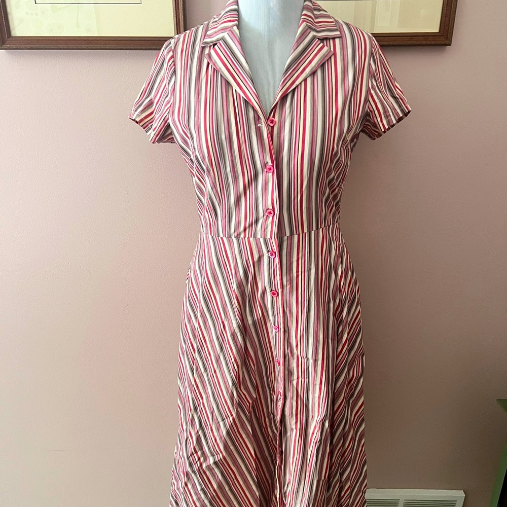 Pinstripe shirt dress